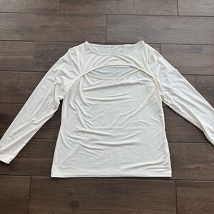 Nine West Off  White Cut Out Blouse